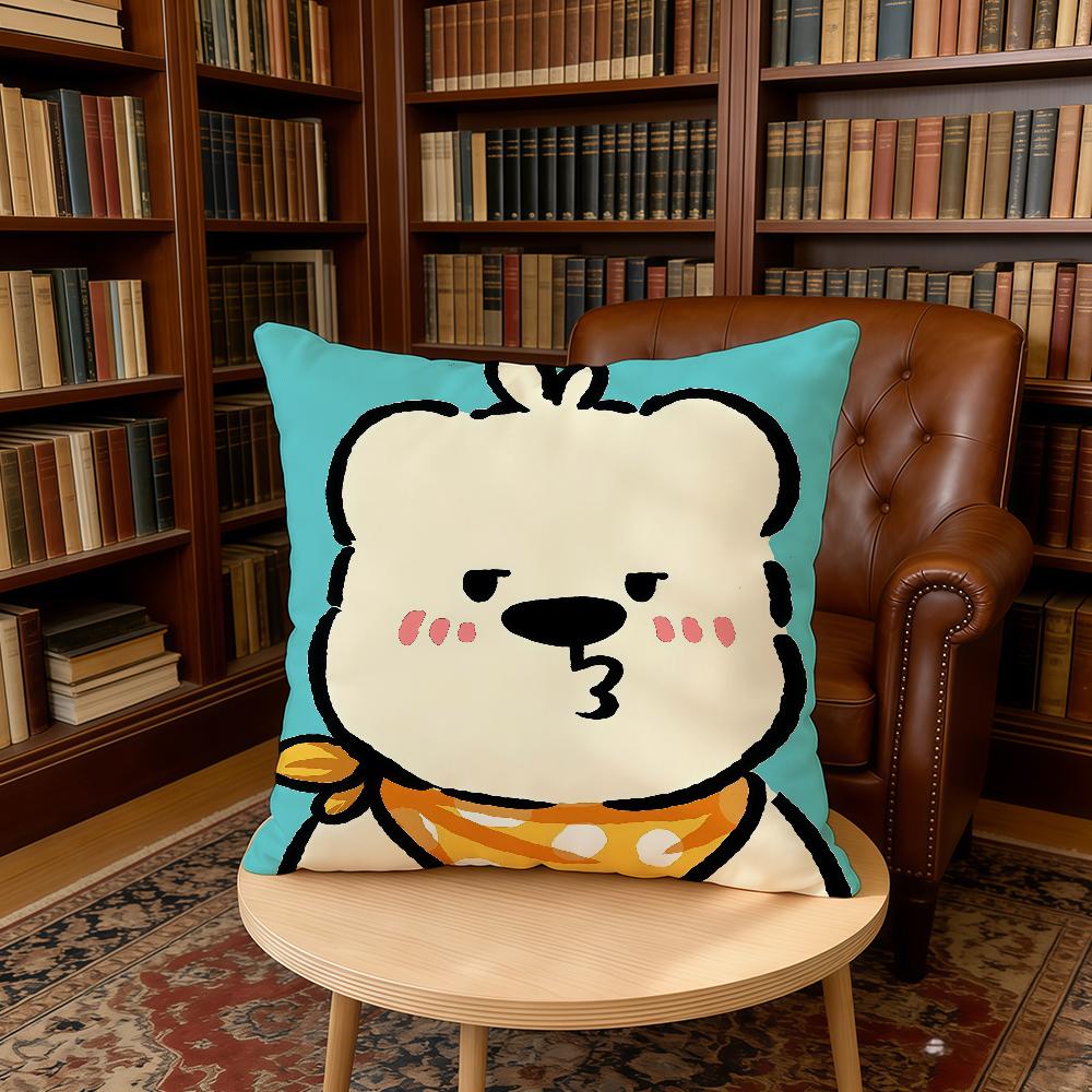 Cartoon Cute Animal Bear cushion cover Home Office Birthday Anniversary Gifts Soft Skin Friendly Cushion Cover