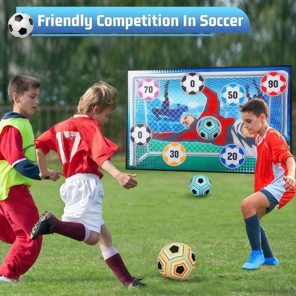 Children Soccer Toss Game Set With Multiple Target Modes Durable Plastic And Polyester Net For Indoor Outdoor Family Fun Activity Toy For Boys Girls