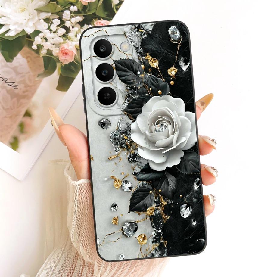 For Realme C83 C100 Phone Case Floral Daisy Aesthetic Moon Nigth Bow Pattern Funda Soft Matte Silicone Back Cover Realme P4 Lite