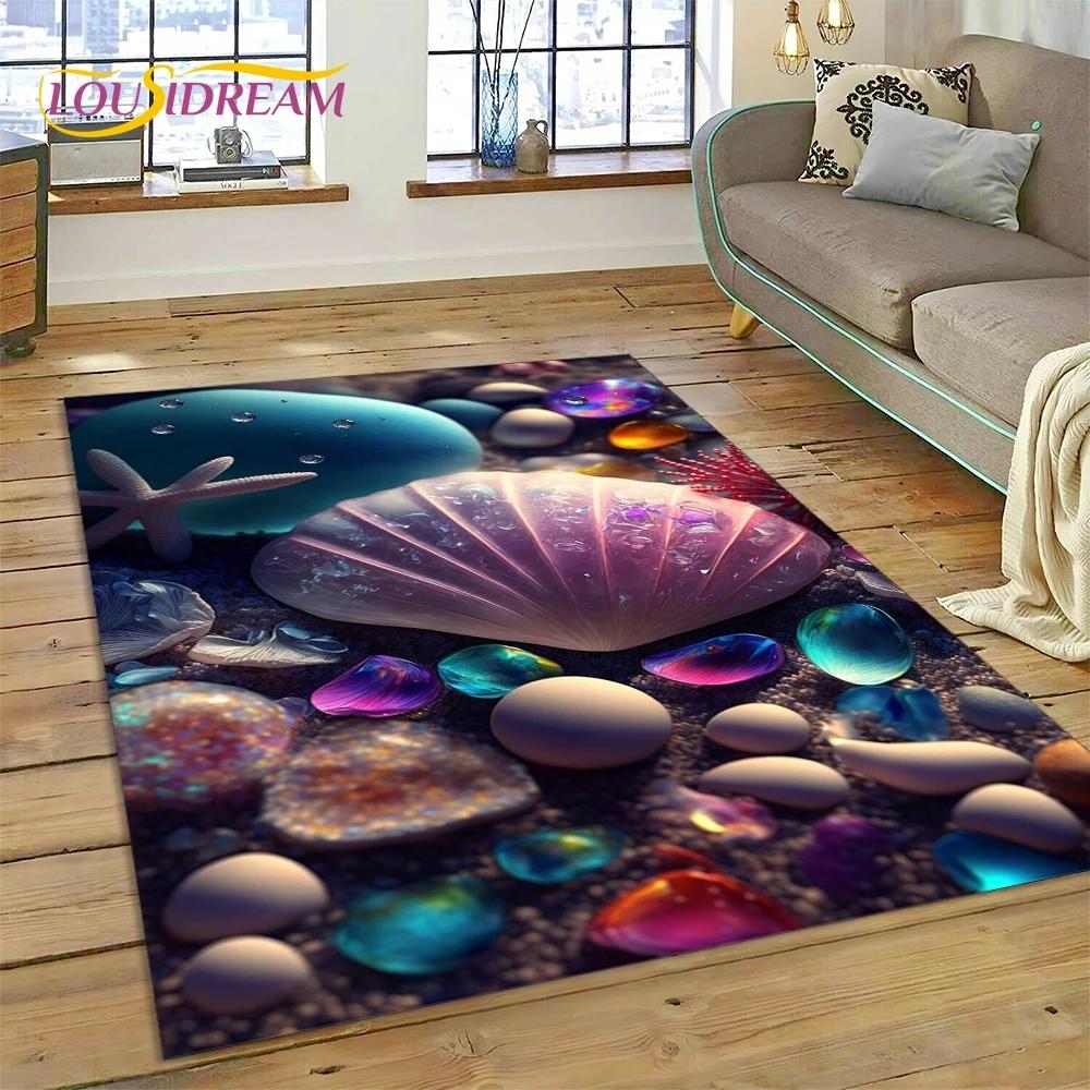 3D подводный мир, морское дно, Дельфин, мультяшный ковер, ковер для гостиной, спальни, домашний декор, нескользящее украшение для дивана, подарок ребенку