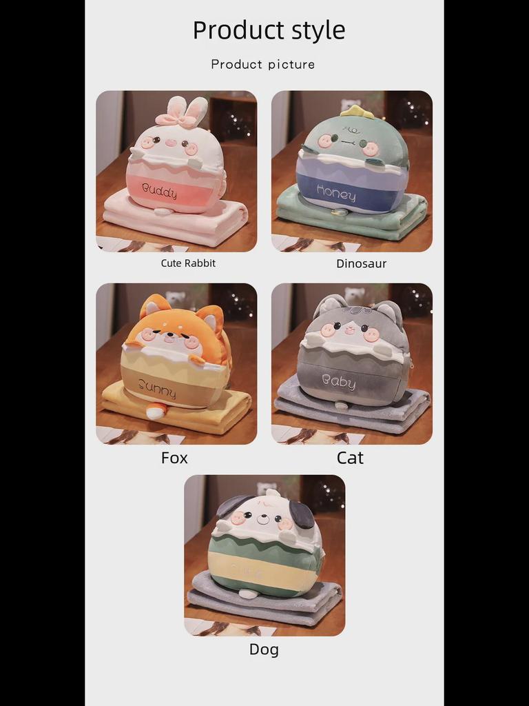 Подушка-одеяло 3 в 1 с рисунком: Грелка для рук, поддержка талии и одеяло для сна в офисе или на диване