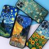 Арт чехол для телефона Винсент Ван Гог Для iphone 16 15 17 13 14 12 11 Pro Max Plus Черный корпус Чехол