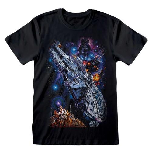 STAR WARS Unisex Adult Galaxy Ship Poster T-Shirt