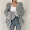 Plus-size Woman 2024 New Fashion Tide Loose Lantern Sleeve Knitted Cardigan Sweater Jacket Coat