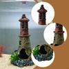 Aquarium Decoration Ornament Room Hut Decorative Scenic Tabletop Decor Lighthouse Model