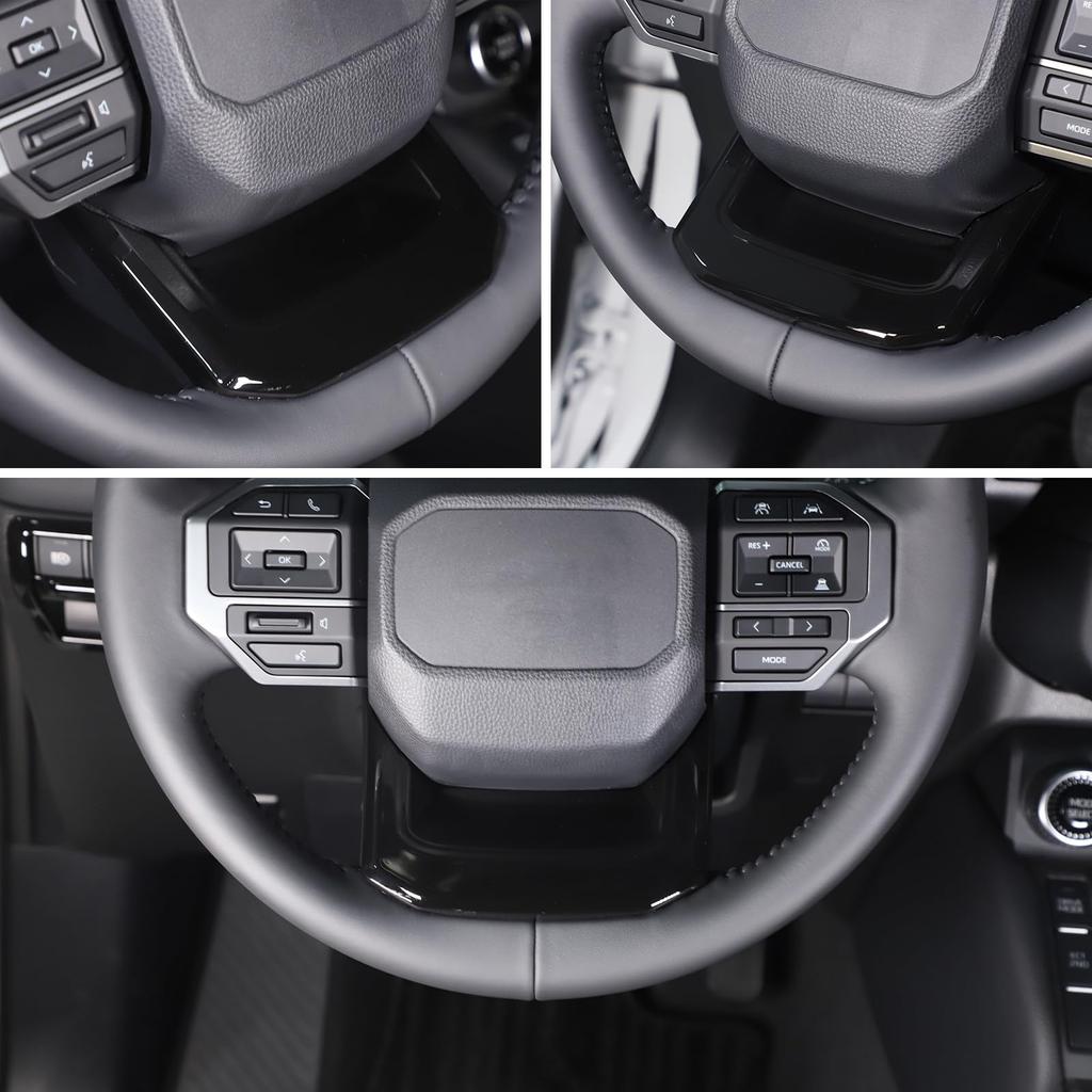 METYOUCAR Toyota Land Cruiser 250 Interior Steering Panel Steering Wheel Adhesive Easy Interior Custom Car Supplies Panel, Garnish, Cover, ABS, Type,