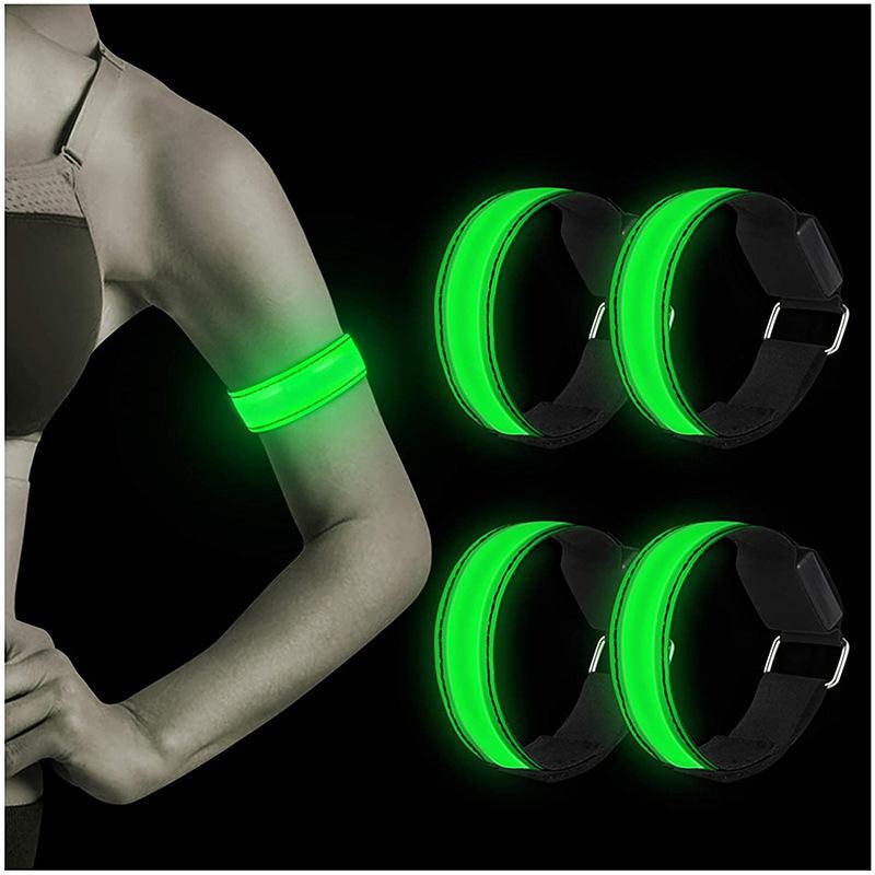 USB-зарядка на руку светодиодный светящийся ночной бег регулируемый светоотражающий пояс для езды на велосипеде на открытом воздухе ночные сигнальные цвета