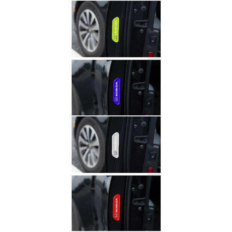 4 шт. Светоотражающая предупреждающая наклейка на дверь автомобиля 3D наклейка Автоаксессуары для Honda Fit Jazz Civic Accord Pilot Passport Stepwgn CRV BRV HRV Insight