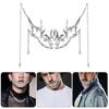 Mechanical Half Mask Irregular Metal Face Accessory Cosplay Face Chain Halloween Unisex Fashion Jewelry for Party Wear