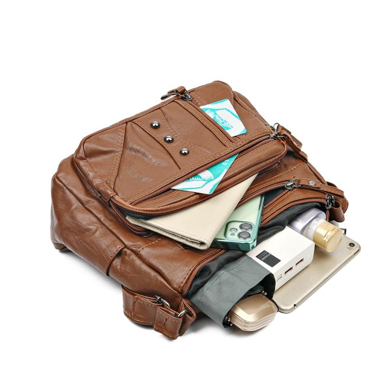 Мягкая кожаная сумка, женская сумка для матери среднего возраста, большая вместительная сумка через плечо через плечо