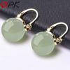 Серьги из нового жадеита 2024: Элегантный гипоаллергенный дизайн с регулируемыми ушными пряжками