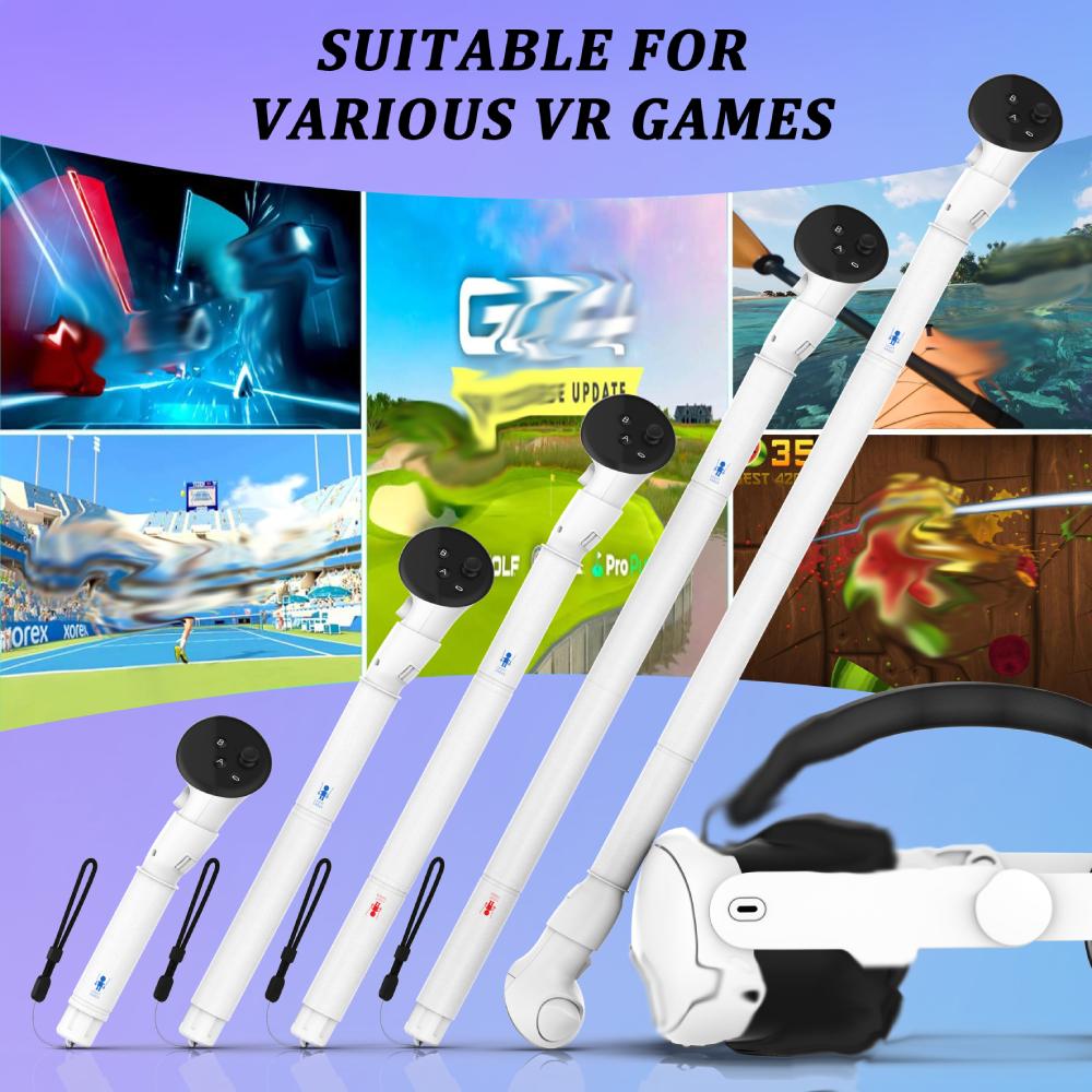 VR Games Controller Extensions Long Arms for Meta Quest 3 Handles Golf Club GorillaTag Grips for Meta Quest 3 Accessories