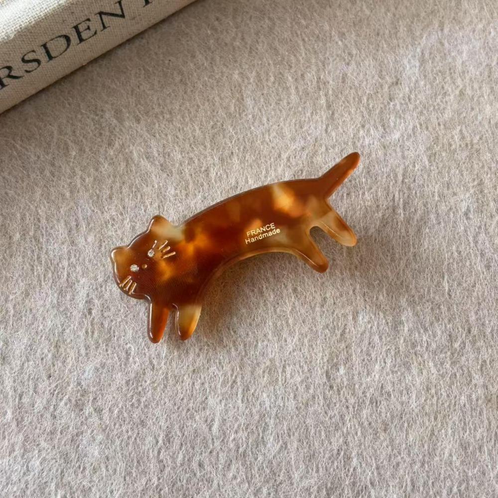 Acetic Acid Animals Hairpin Small Cute Side Clip Personalized Cat Shaped Hair Clip  Vacation
