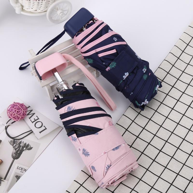 Мини-женский карманный маленький зонт, анти-УФ-зонт от солнца, дождь, ветрозащитный светильник, складной портативный зонт для мальчиков и девочек