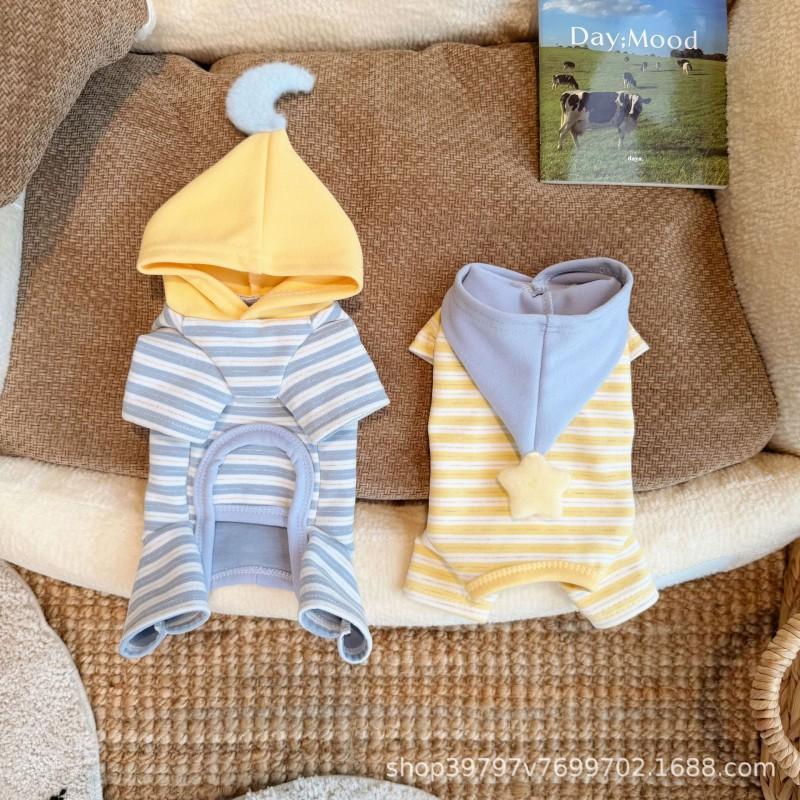 Winter Pet Dog Hooded Pajamas Warm Fleece Jumpsuit Cats Dogs With Traction Hole