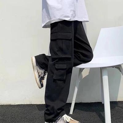 Модные универсальные быстросохнущие прямые широкие штаны со средней посадкой, однотонные повседневные брюки, повседневная одежда, мешковатые