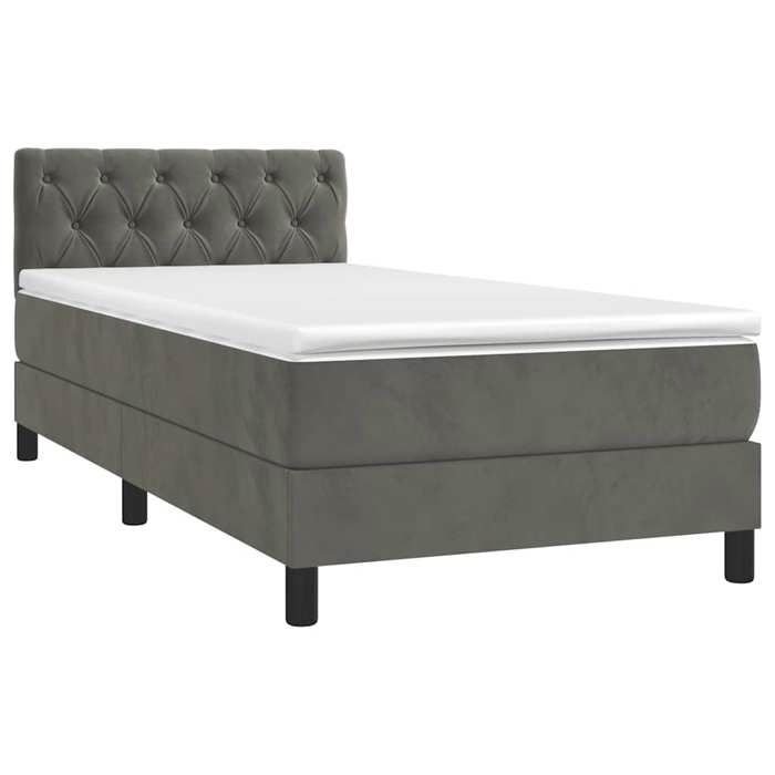 Maison Exclusive - Sommier à lattes de lit avec matelas et LED Gris foncé 80x200cm