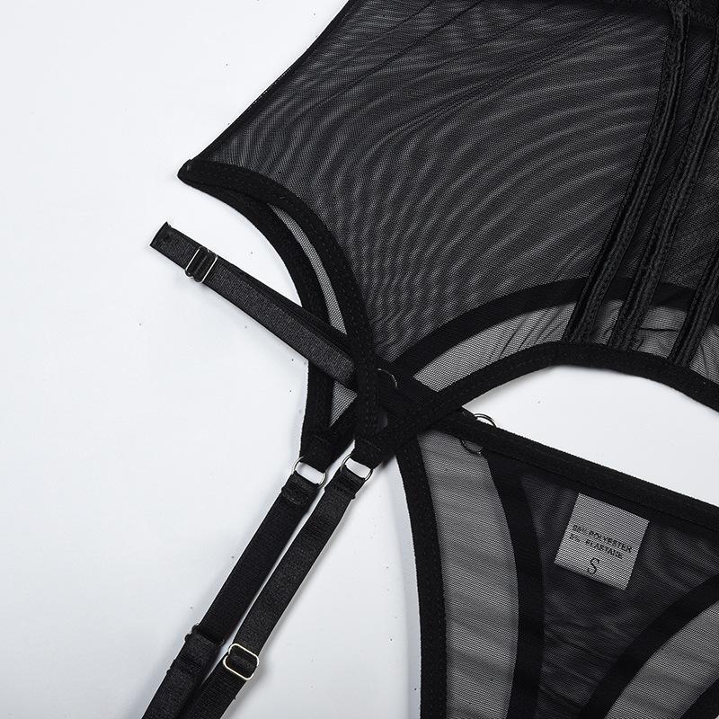 Corset Sexy Western Termezy Lingerie Women Mesh Breathable Shaping Split Garter Set Girl Gstring Fishbone Bodysuit Underwear