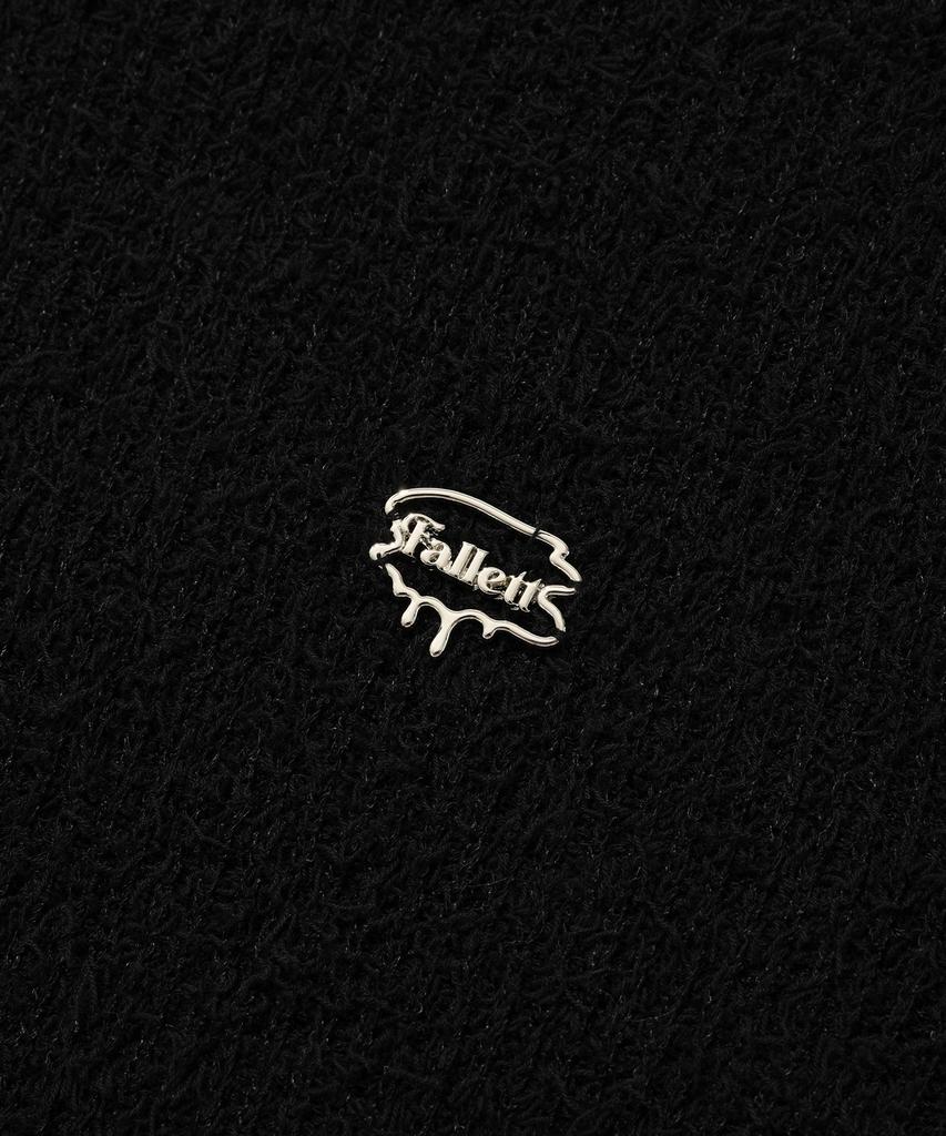 FALLETT Fringe Long Sleeve Knit Black