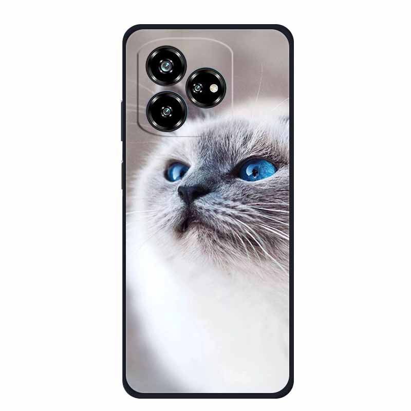 Чехол For ZTE Axon 60 Lite Чехол Милый Мультяшный Кот Черный Силиконовый Мягкий Чехол для Телефона Для ZTE Blade V60 Axon 60 Задняя Крышка Чехол 60lite