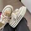 Женская обувь осень новинка котенок рыбка дизайнер нескользящая спортивная обувь на толстой подошве повседневная женская парусиновая обувь на платформе