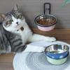 Нескользящая миска для кормления кошек с рисунком панды, поднос для питья и еды для щенков и котят