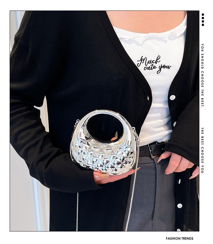 Мини-акриловая сумка-полумесяц класса люкс - Нишевая мода, кошелек для помады и монет через плечо