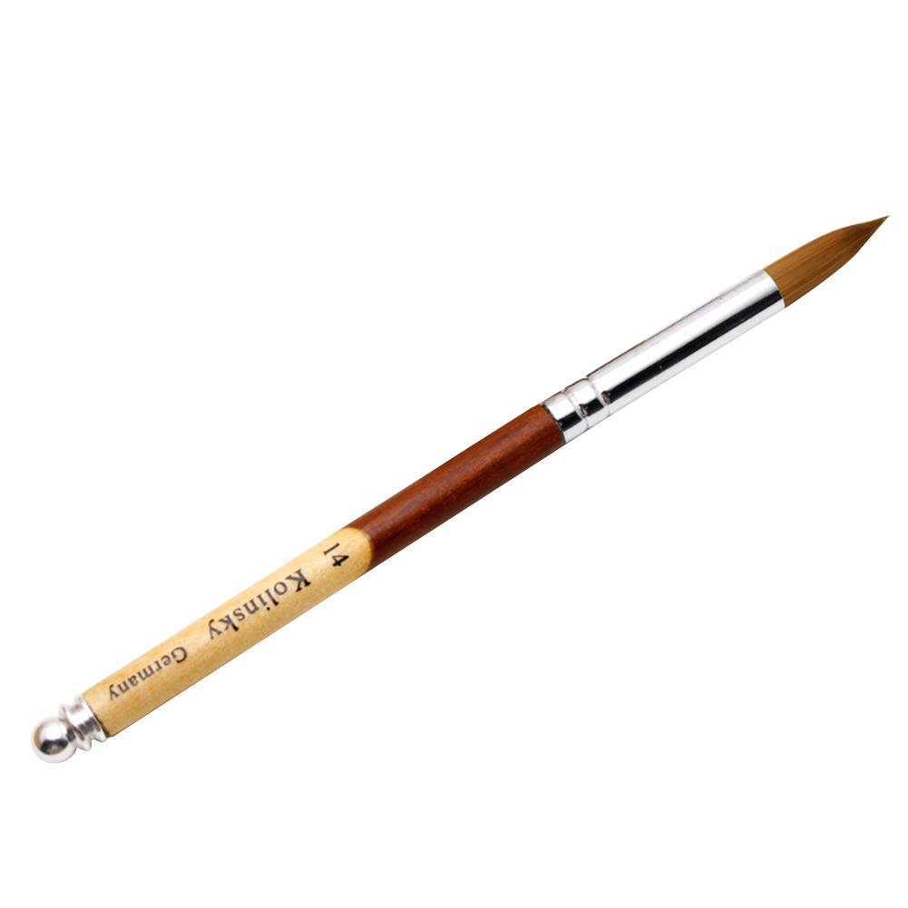 Цветной блок TNC с круглой верхней деревянной ручкой, ручка для дизайна ногтей, кисть для рисования линий