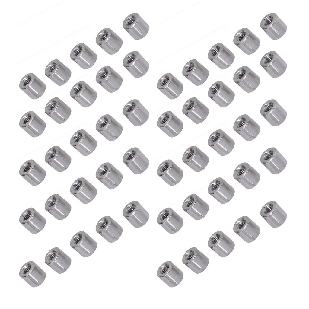 50Pcs Coupling Nut Round M4 Stainless Steel Rod Connector Nut Female Thread Fastener