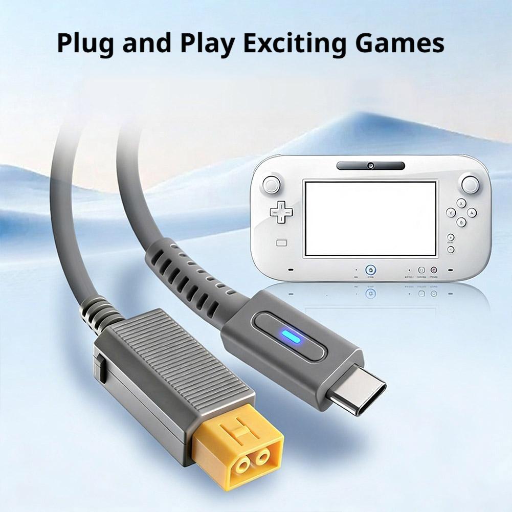 Зарядный кабель Type C 45W PD длиной 1,8 м для игровой консоли Wii U, шнур питания, зарядка игрового контроллера, кабель данных