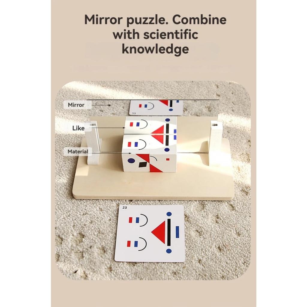 Kids 3D Mirror Imaging Puzzle Montessori Space Logical Thinking Trainting Matching Intellectual Game Parish Learn Resources Toys