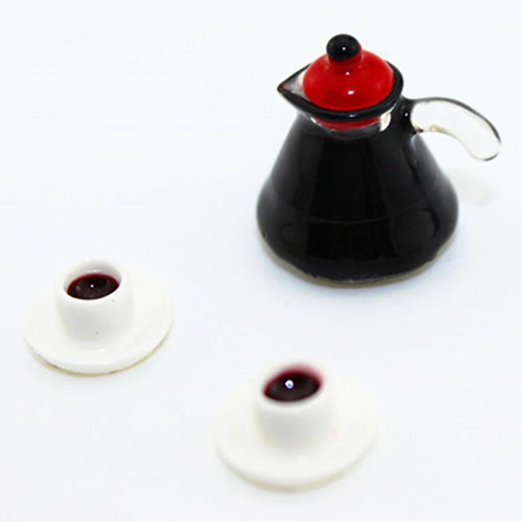 3 шт., мини-кофейник, чашка, игрушка, миниатюрная модель для кукольного домика 1/12 1/6, аксессуары