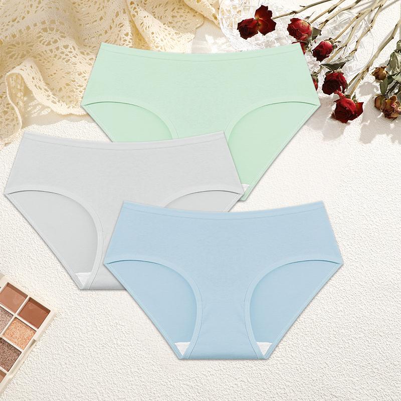 FINETOO 3Pcs Women's Cotton Underwear Panty Cute Sexy Panties Female Seamless Underpants Panty Intimates Women Lingerie M-XL