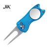 Golf Divot Repair Tool Metal Tool, Green Fork with Pop-up Button & Ball Lightweight Marker, Foldable Accessories for Men Women Compact