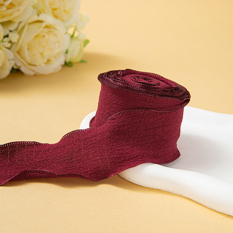 DIY Cake Bouquet Flower Fish Tail Yarn Packaging Ribbon Ruffle Lace Folding Ribbon Linen Wave Lace Ribbon