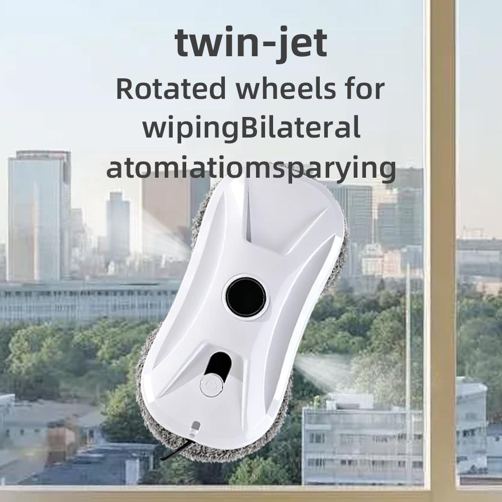 Intelligent Ultrathin Auto Ultrasonic WaterSpray Window Cleaning Robot Remote Control Electric Glass Wash Vacuum Cleaner Robotic