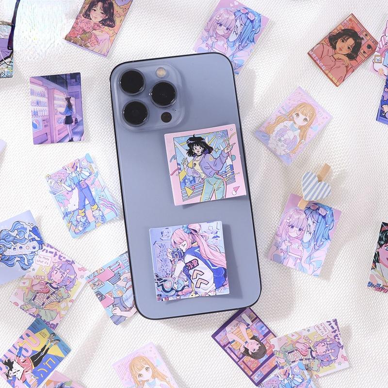 46/60pcs Small Boxed Stickers Cute Confidant Girl Decorative Sticker Scrapbooking Label Diary Stationery Album Journal Planner