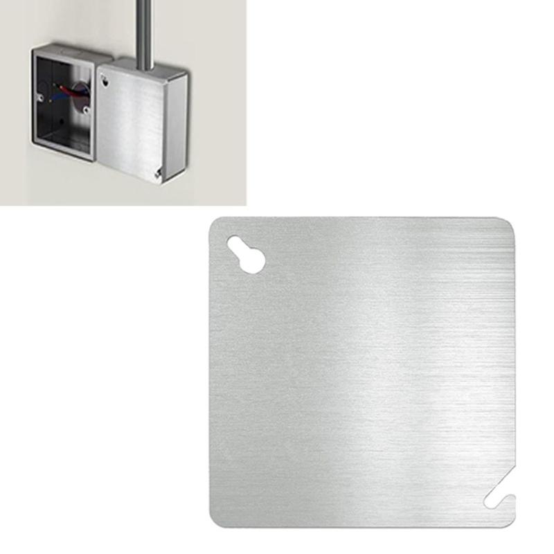 Modern Square Design Steel Cover Plate for 4 Square Inch Boxes Blank Metal Panel Suitable for Home & Office Decoration