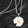 Bohemia Daisy Necklace Women Girls Jewelry White Daisy With Lightning Flower Pendant Stainless Steel Chain Collar Choker