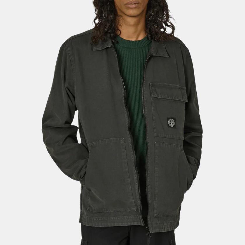 STONE ISLAND Куртка мужская с логотипом, на молнии, с воротником-стойкой, с длинным рукавом, серый 811511501-V0162