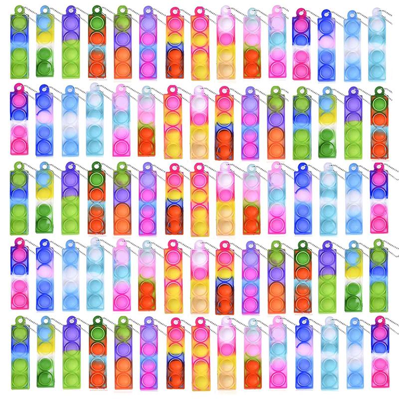 10/20/30/80/150 Pcs Mini Pop Keychain Fidget Toy - Sensory For Kids Birthday Party Favors Classroom Prizes - Pop Keychain Toy