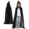 Morytrade Плащ ведьмы, Косплей плащ с капюшоном, Бархатистый, для детей и взрослых, Хэллоуин и Рождество (Черный, 170см)