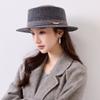 Женская шляпа-федора в британском стиле, с плоским верхом, из шерстяного фетра, зимняя, теплая, модная