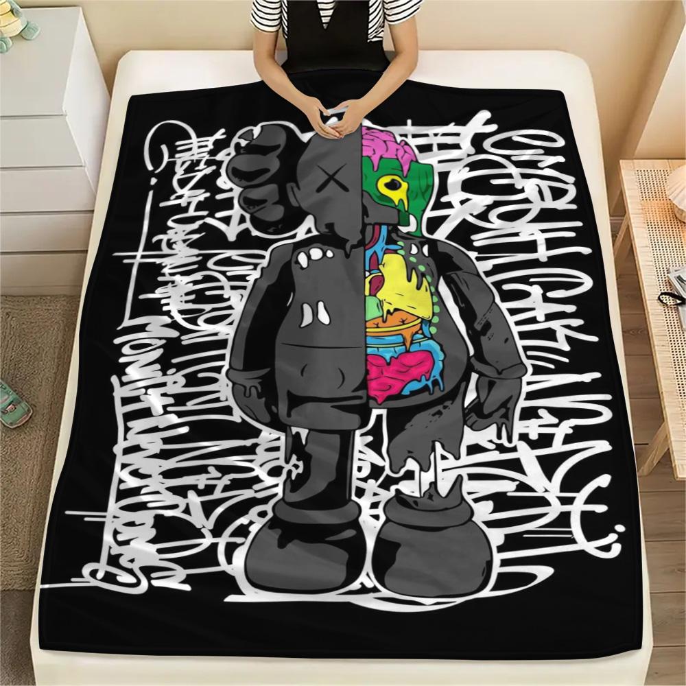 kaws printing Flannel Blanket Bedroom Coverlet Sofa Camping Warm blanket Gifts for family and friends(MJ038)