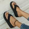 Fashion Clip Toe Platform Slippers for Women Solid Color Lightweight Wedges Flip Flops Woman Thick Bottom Non-Slip Slides Beach Shoes