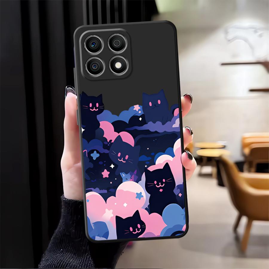 Чехол "Кошачья Звездная Ночь" для Honor X6 70 X8 X7 200 400 Lite 90 8X Magic5Lite X9a X5b Чехол для телефона