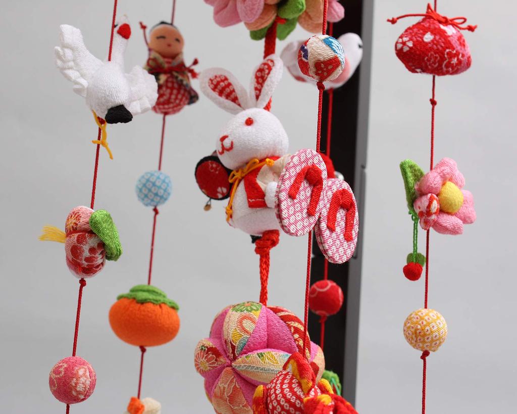 Hanging Hina Small Flower Rabbit Doll with Display Stand Dolls, (65cm Tall),