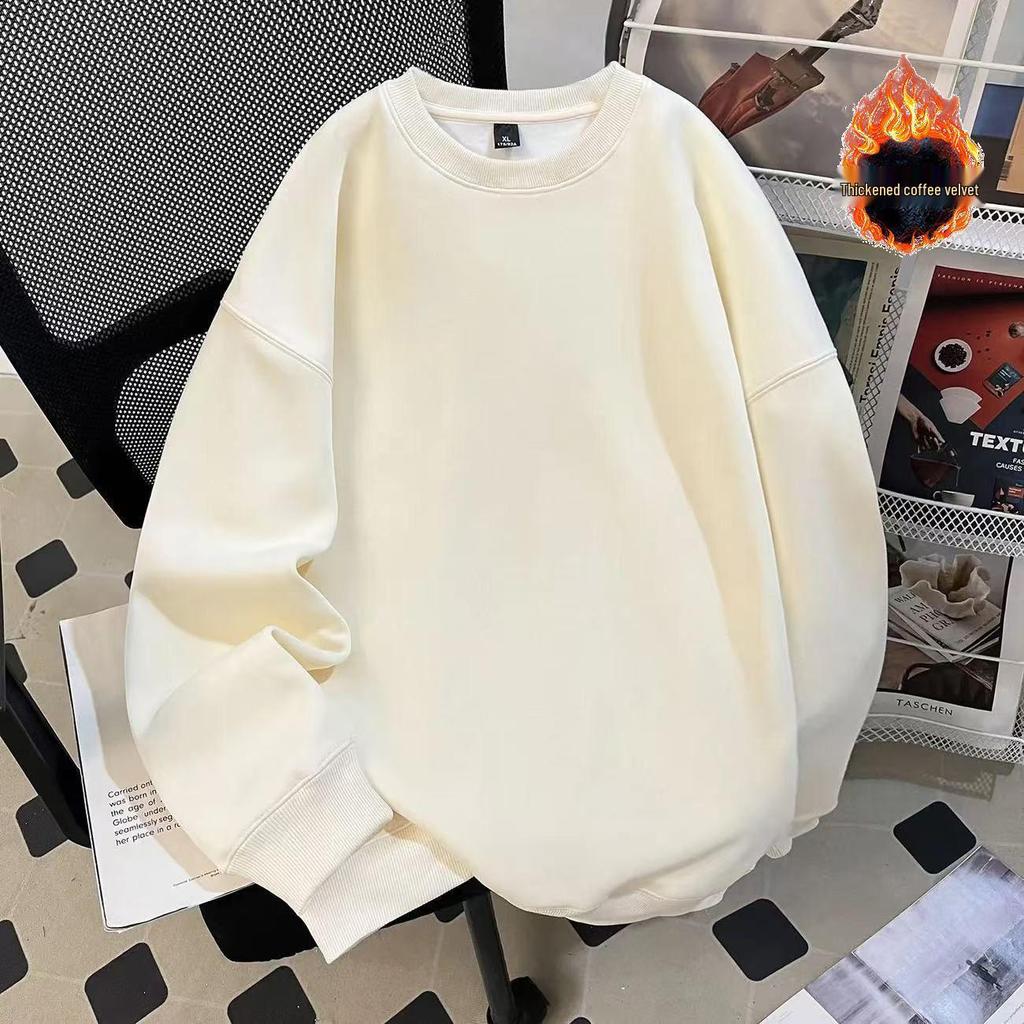 Унисекс толстовка из флиса 450 г, оверсайз, с длинным рукавом, круглым вырезом, идеально подходит для осени и зимы