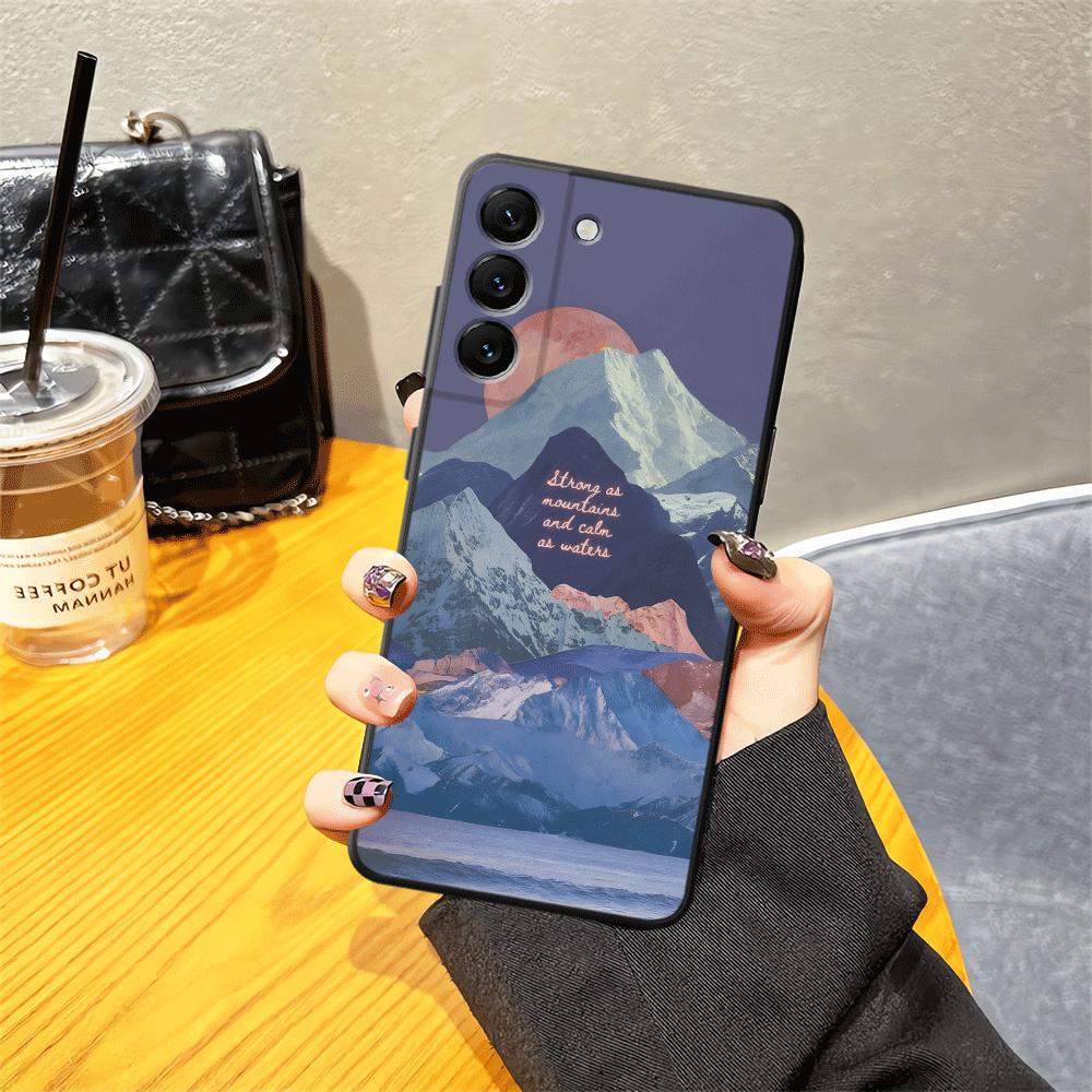 Креативная чехол-кейс с изображением горной вершины для Samsung Galaxy A05 A23 A55 A52 A36 A57 A15 A06 A73 A51 A25 A16 A53 A17 A37 A50