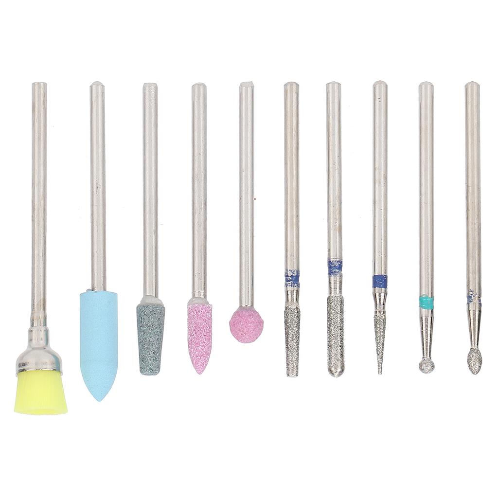 Набор насадок для полировки ногтей, 10 шт., набор наждачных насадок для снятия кварцевой брони, отшелушивающая полировальная головка